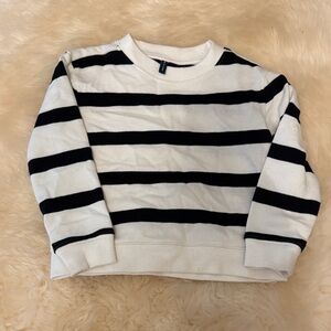 Janie and Jack Black and White Striped Sweatshirt